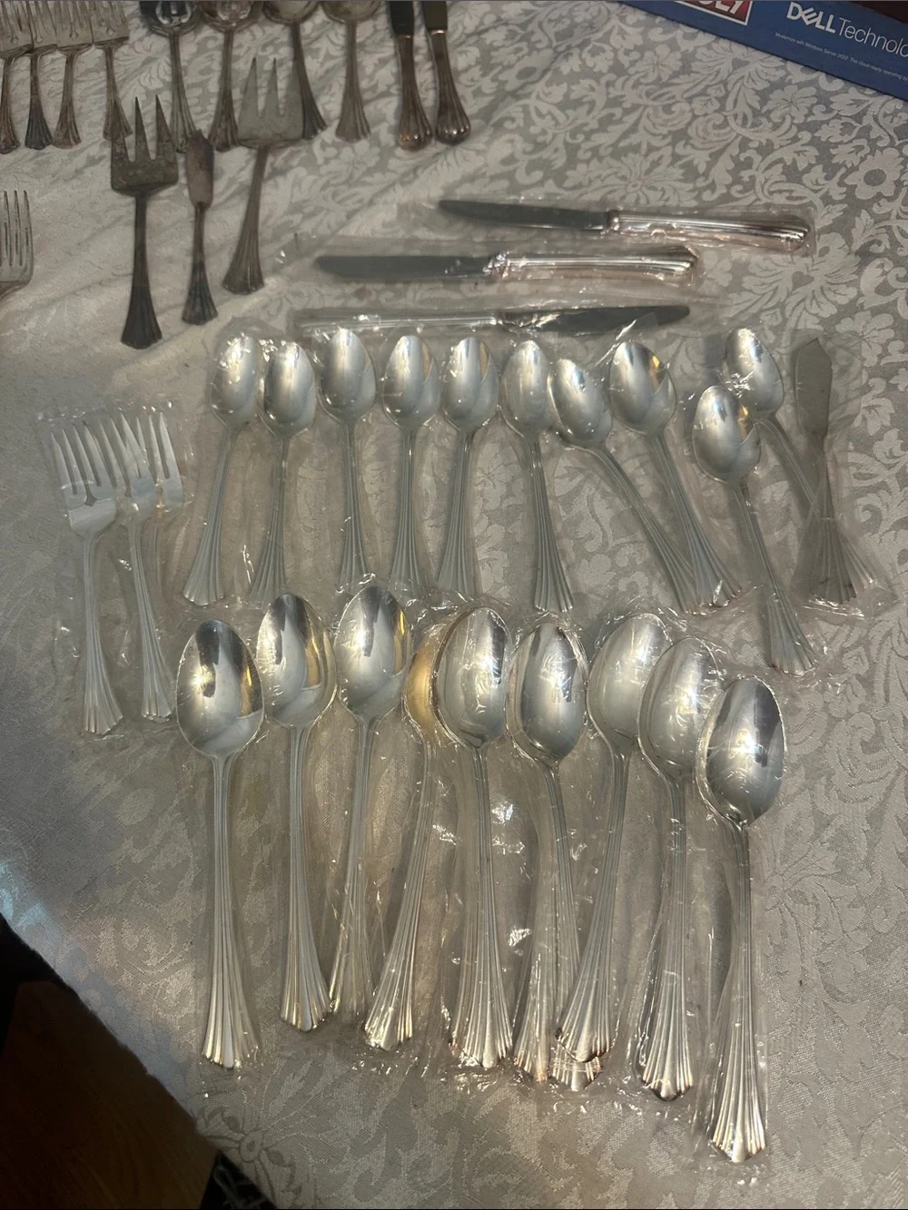 Classic Silver-Plated Flatware Set in Red Velvet Case. Used and factory sealed.
